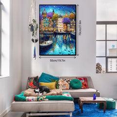 Canal Starry Night Jigsaw Puzzle 1000 Pieces