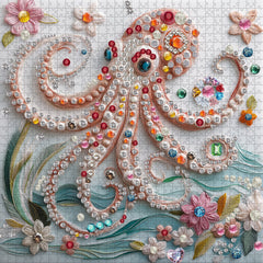 Puzzle en forme de pieuvre ornée de bijoux, 1000 pièces