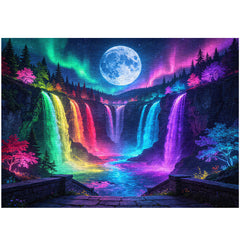 Moonlit Rainbow Falls Jigsaw Puzzle 1000 Pieces