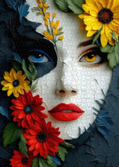 Colorful Flower Woman Jigsaw Puzzle 1000 Pieces