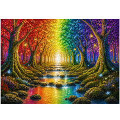 Rainbow Tree Corridor Jigsaw Puzzle 1000 Pieces