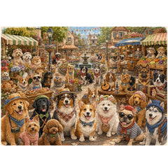Dog Market Day Jigsaw Puzzle 1000 Piece