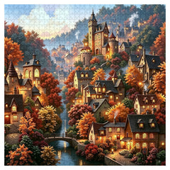 Puzzle de 1000 pièces - Hameau de montagne en automne