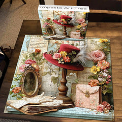 Vintage Floral Hat Jigsaw Puzzle 1000 Pieces