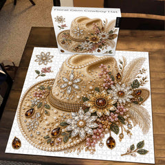 Floral Gem Cowboy Hat Jigsaw Puzzle 1000 Pieces