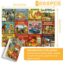 Twelve Farm Months Jigsaw Puzzle 1000 Piece