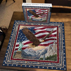 Puzzle de 1000 pièces : Aigle au-dessus de la Statue de la Liberté