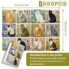 Floral Cats Jigsaw Puzzle 1000 Piece