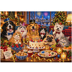 Christmas Pet Party Jigsaw Puzzle 1000 Pieces