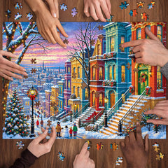 Snowy Town Jigsaw Puzzle 1000 Piece