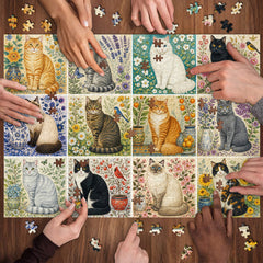 Floral Cats Jigsaw Puzzle 1000 Piece