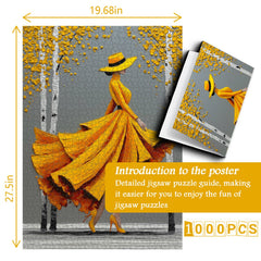 Elegant Lady in Gold Jigsaw Puzzle 1000 Pieces