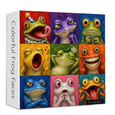 Colorful Frog Faces Jigsaw Puzzle 1000 Piece