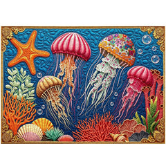 Quilted Jellyfish Dance Jigsaw Puzzle 1000 Pieces