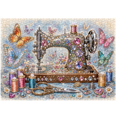 Jewel-Encrusted Sewing Reverie Jigsaw Puzzle 1000 Piece
