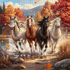Autumn Horse Gallop Jigsaw Puzzle 1000 Pieces