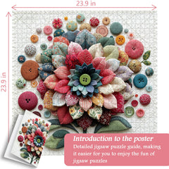 Quilted Flower Buttons Jigsaw Puzzle 1000 Pieces