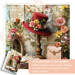Vintage Floral Hat Jigsaw Puzzle 1000 Pieces