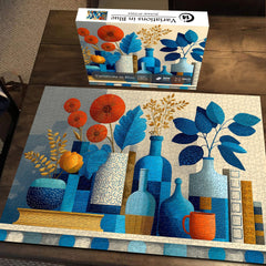 Variations en puzzle de 1000 pièces bleu