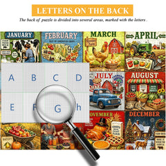 Twelve Farm Months Jigsaw Puzzle 1000 Piece