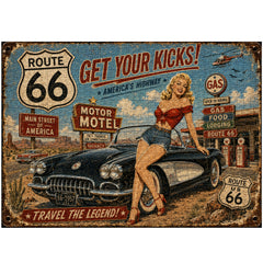 Route 66 Pin-Up Girl Jigsaw Puzzle 1000 Pieces