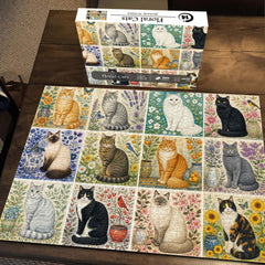 Floral Cats Jigsaw Puzzle 1000 Piece
