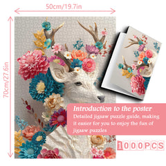 Floral Cerf Puzzle 1000 Pièces