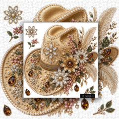 Floral Gem Cowboy Hat Jigsaw Puzzle 1000 Pieces