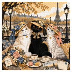 Paris Cats Tea Time Jigsaw Puzzle 1000 Pieces