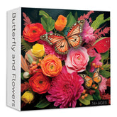 Puzzle en bois 1000 pièces Papillon et Fleurs