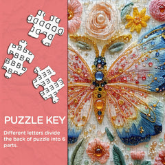 Puzzle en forme de papillon avec pierres précieuses 1000 pièces