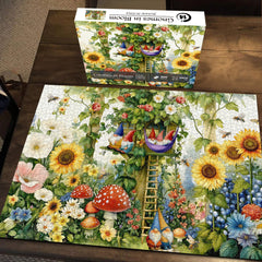 Gnomes In Bloom Jigsaw Puzzle 1000 Pieces