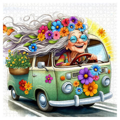 Puzzles en bois Granny’s Flower Van 1000 pièces