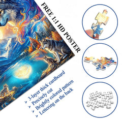 Moon Wolves Jigsaw Puzzle 1000 Piece