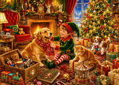 Cute Pets & Christmas Eve Jigsaw Puzzle 1000 Pieces