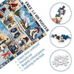 Winter Patchwork Jigsaw Puzzle 1000 Pieces