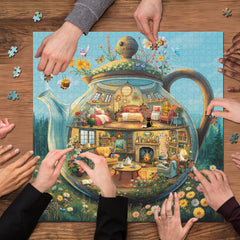 Glass Teapot House Jigsaw Puzzle 1000 Pieces