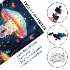 Floral Jellyfish Jigsaw Puzzles 1000 Pieces
