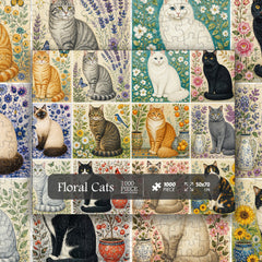 Floral Cats Jigsaw Puzzle 1000 Piece