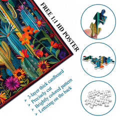Patchwork Cactus Jigsaw Puzzle 1000 Piece