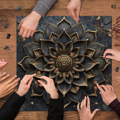 Black Gold Flower Jigsaw Puzzle 1000 Pieces