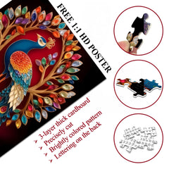 Jeweled Peacock Jigsaw Puzzle 1000 Pieces