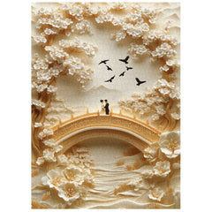 Golden Lovers Bridge Jigsaw Puzzle 1000 Pieces