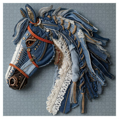 Puzzle Cheval en Denim 1000 Pièces