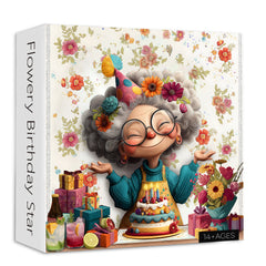 Flowery Birthday Star Jigsaw Puzzle 1000 Pieces