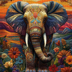 Sunset Textile Elephant Jigsaw Puzzle 1000 Pieces