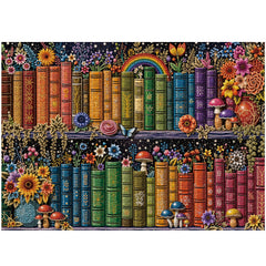 Botanical Bookshelf Jigsaw Puzzle 1000 Piece