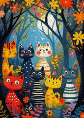 Moonlit Cat Forest Jigsaw Puzzle 1000 Pieces