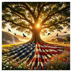 Flag Roots Sunset Oak Jigsaw Puzzle 1000 Piece