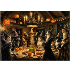 Witch Cat Feast Jigsaw Puzzle 1000 Piece
